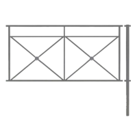 Пешеходное ограждение ПО-1 "Крест" со столбом